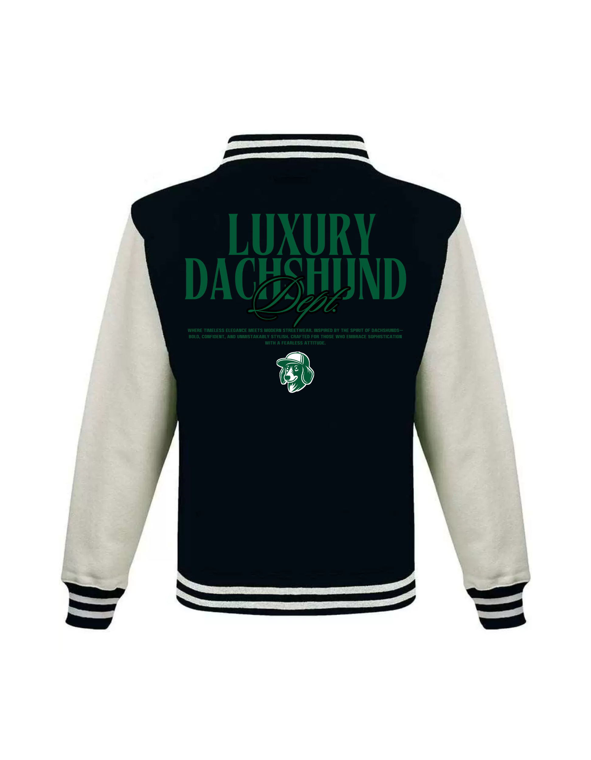 Luxury Dachshund Dept Varsity Jacket - DACHLUX