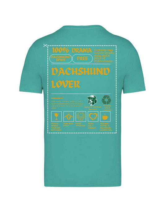 DACHSHUND LOVER GOLDEN LABEL ORGANIKUS PAMUT PÓLÓ - DACHLUX