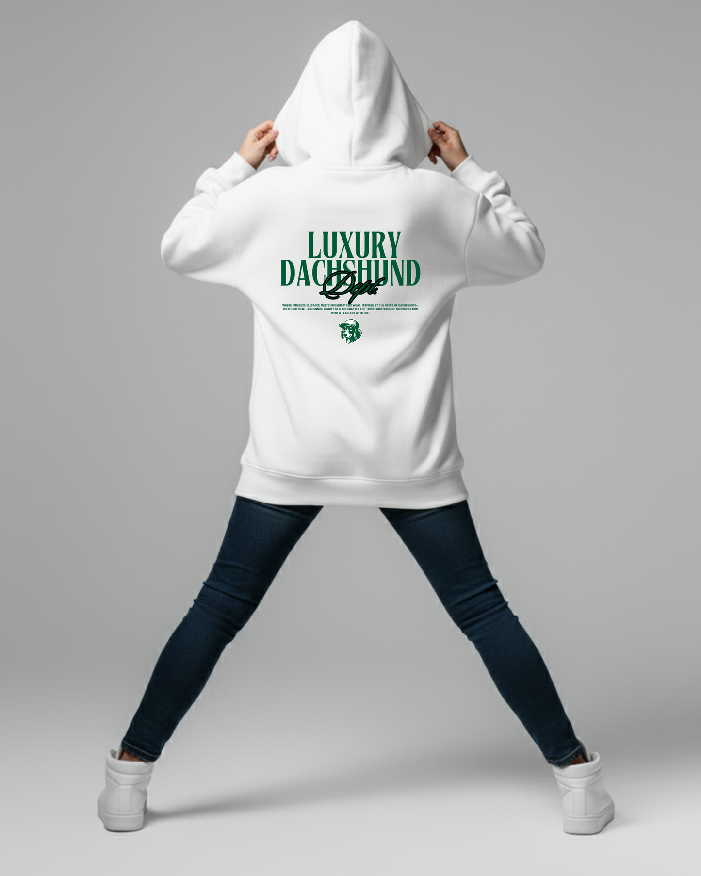 Luxury Dachshund Dept. Organikus Pamut Hoodie - DACHLUX