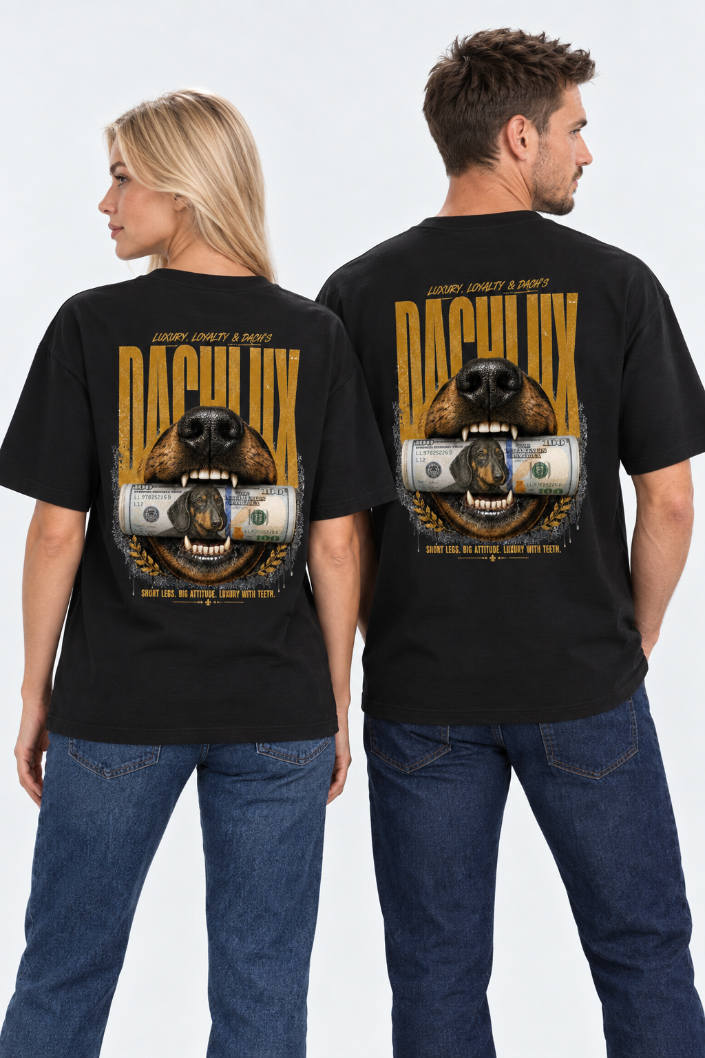 LUXURY With TEETH Shoulder Loose Póló DACHLUX T-Shirt